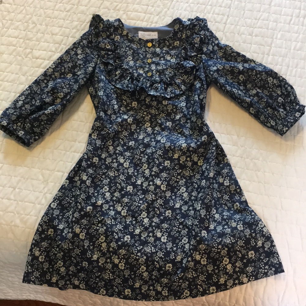 Blue Floral Girls Dress